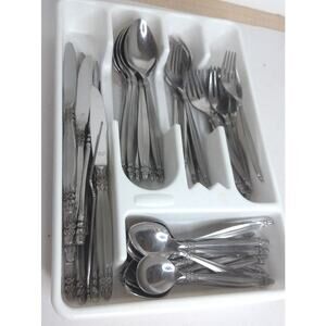 Vintage Royal Kent National Stainless Steel Flatware  54 Pieces